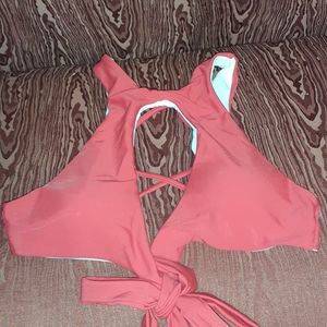 NWOT RED 2 PIECE BIKINI TIE TO THE FRONT AND SIDE WOMEN'S SIZE S